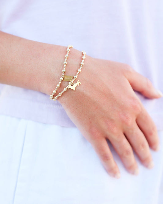 Enewton Seaside Tag Sincerity Pattern 4mm Bead Bracelet - Gold The Seaside Style 