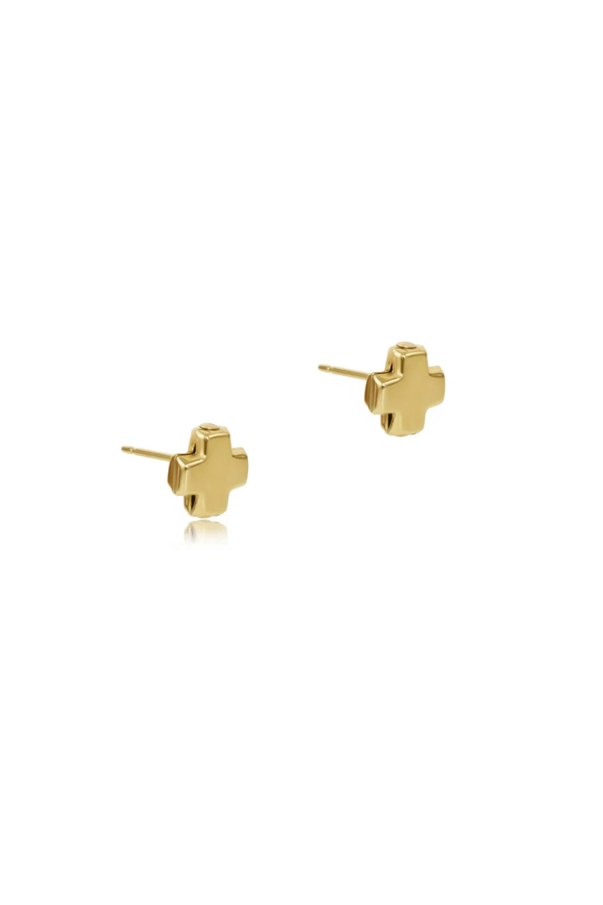 Enewton Signature Cross Gold Stud- Gold