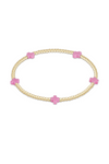 Enewton Signature Cross Small Gold Pattern 2mm Bead Bracelet - Bright Pink