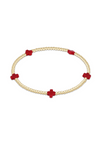 Enewton Signature Cross Small Gold Pattern 2mm Bead Bracelet - Red