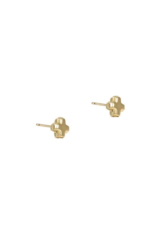 Enewton Signature Cross Small Gold Stud - Gold