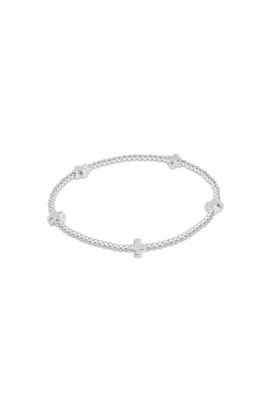 Enewton Signature Cross Small Sterling Pattern 2mm Bead Bracelet - Sterling