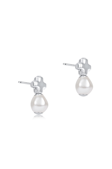 Enewton Signature Cross Sterling Stud - Pearl