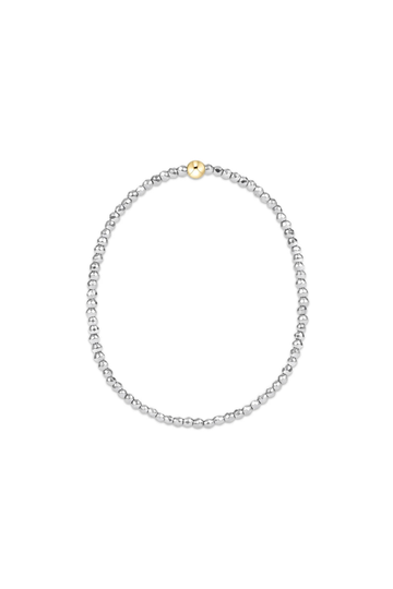 Enewton Silver Faceted Hematite 2mm Bead Bracelet