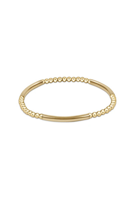 Enewton Bliss Bar Gold Pattern 3mm Bead Bracelet - Gold