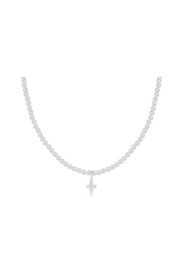 Enewton Choker Classic Pearl 3mm Bead - Signature Cross Sterling Charm