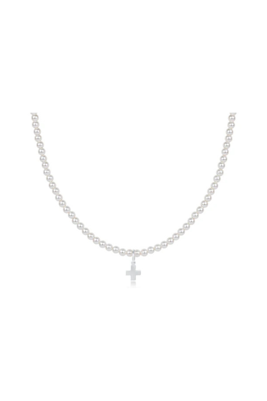 Enewton Choker Classic Pearl 3mm Bead - Signature Cross Sterling Charm