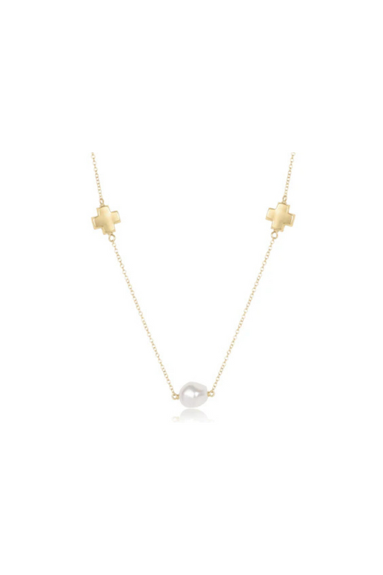 Enewton Choker Signature Cross Admire Simplicity Chain Gold - Pearl