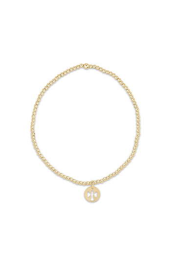 Enewton Classic Gold 2mm Bead Bracelet - Guardian Angel Small Disc