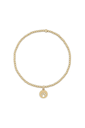 Enewton Classic Gold 2mm Bead Bracelet - Paw Print Small Gold Disc