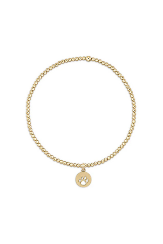 Enewton Classic Gold 2mm Bead Bracelet - Paw Print Small Gold Disc
