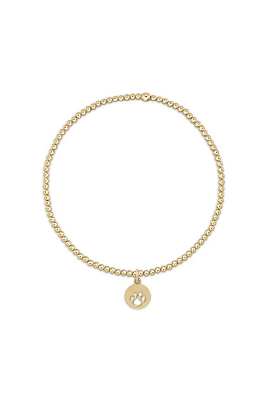 Enewton Classic Gold 2mm Bead Bracelet - Paw Print Small Gold Disc