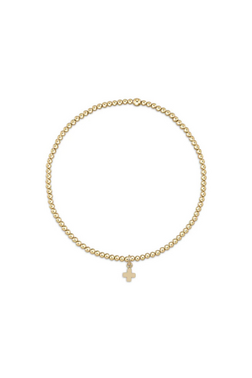 Enewton Classic Gold 2mm Bead Bracelet - Signature Cross Small Gold Charm