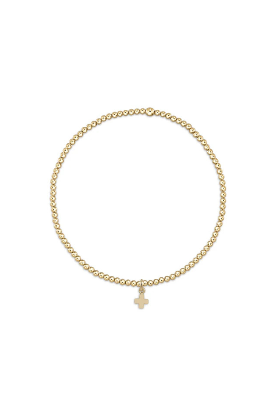 Sterling 2mm Bead Signature Cross Charm Bracelet main image 1