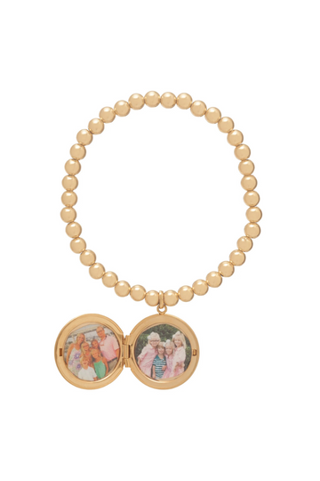 Enewton Classic Gold 3mm Bead Bracelet - Cherish Small Gold Locket