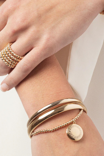 Enewton Classic Gold 3mm Bead Bracelet - Cherish Small Gold Locket