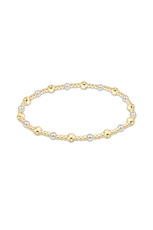 Enewton Classic Gold Sincerity Pattern 4mm Bead Bracelet - Pearl
