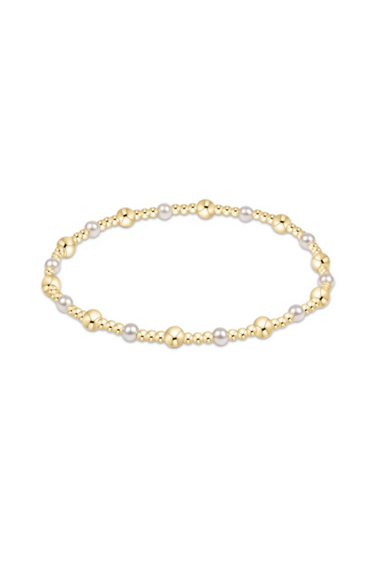 Enewton Classic Gold Sincerity Pattern 4mm Bead Bracelet - Pearl