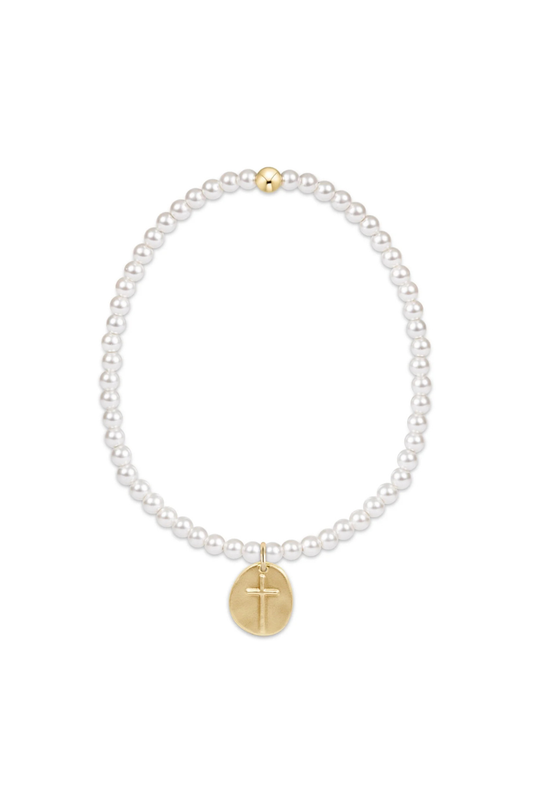 Enewton Classic Pearl 3mm Bead Bracelet - Inspire Small Gold Charm