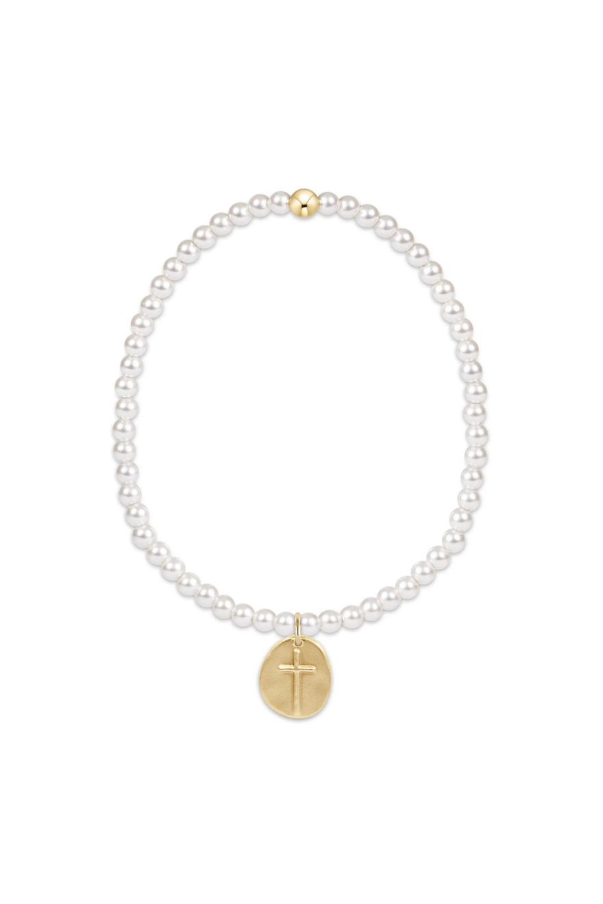 Enewton Classic Pearl 3mm Bead Bracelet - Inspire Small Gold Charm