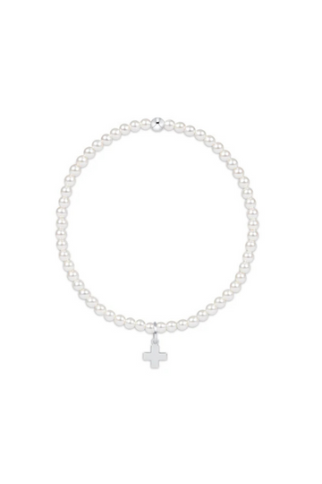 Enewton Classic Pearl 3mm Bead Bracelet - Signature Cross Sterling Charm