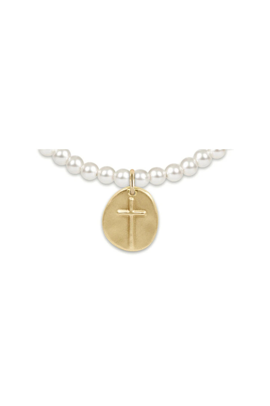 Enewton Classic Pearl 4mm Bead Bracelet - Inspire Gold Charm