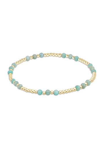 Enewton Gemstone Gold Joy Pattern 3mm Bead Bracelet - Amazonite