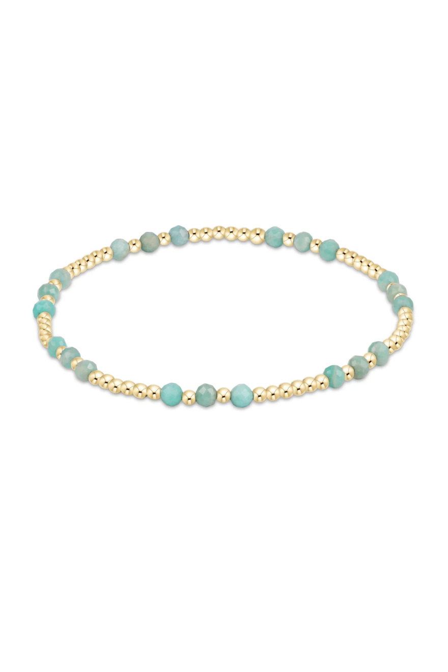 Enewton Gemstone Gold Joy Pattern 3mm Bead Bracelet - Amazonite
