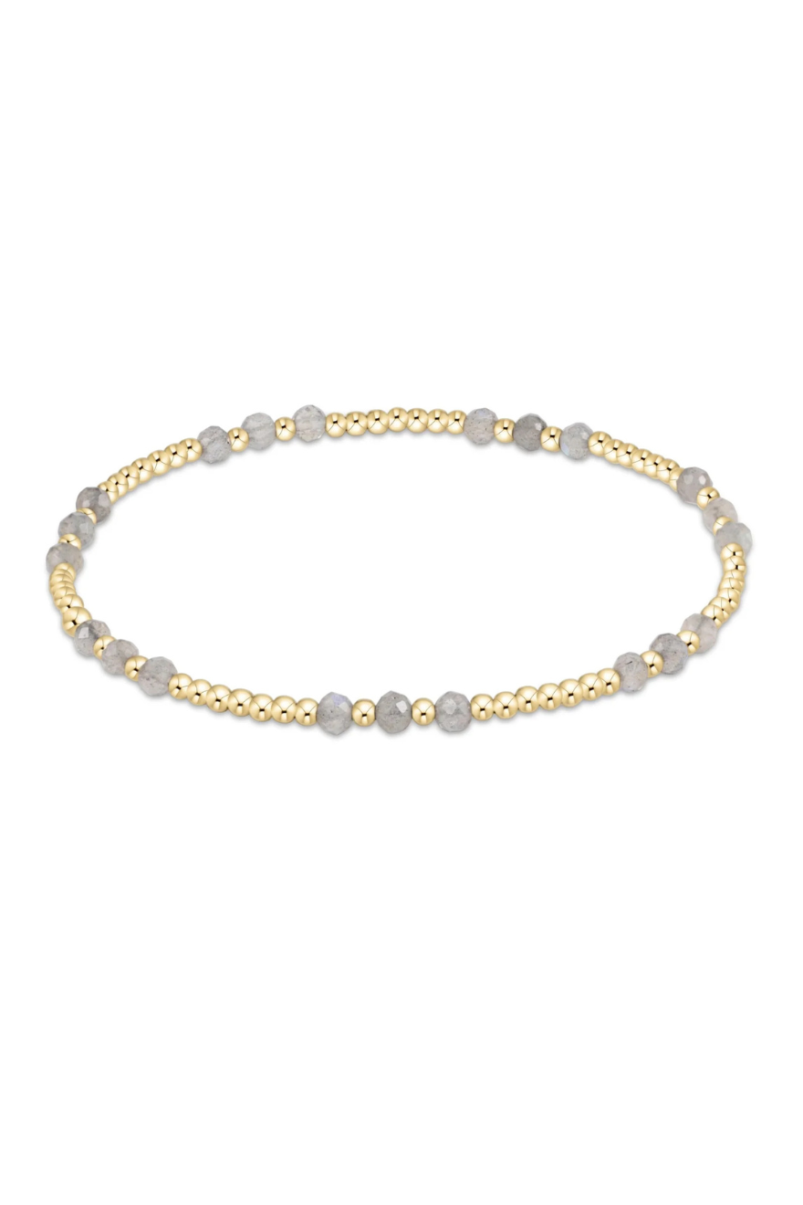 Enewton Gemstone Gold Joy Pattern 3mm Bead Bracelet - Labradorite