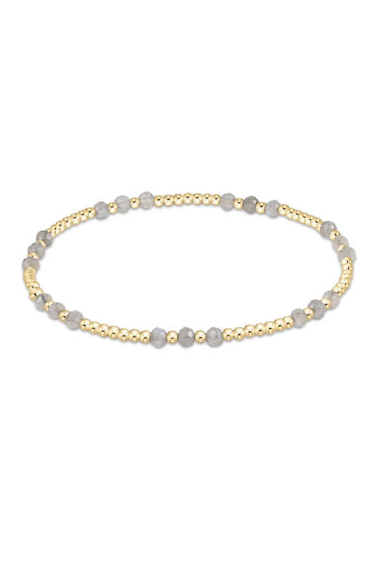 Enewton Gemstone Gold Joy Pattern 3mm Bead Bracelet - Labradorite