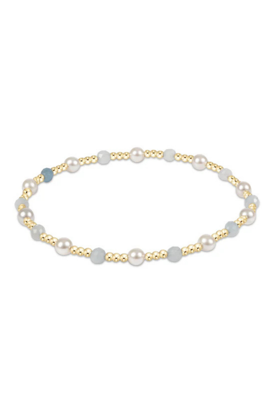 Enewton Pearl Sincerity Pattern 4mm Bead Bracelet - Aquamarine