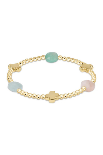 Enewton Signature Cross Admire Gold Pattern 3mm Bead Bracelet - Summer Day