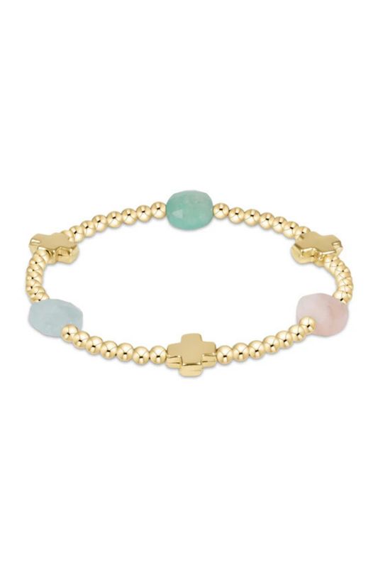 Enewton Signature Cross Admire Gold Pattern 3mm Bead Bracelet - Summer Day