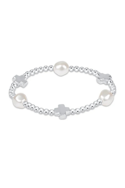 Enewton Signature Cross Admire Pearl Pattern 3mm Bead Bracelet - Sterling