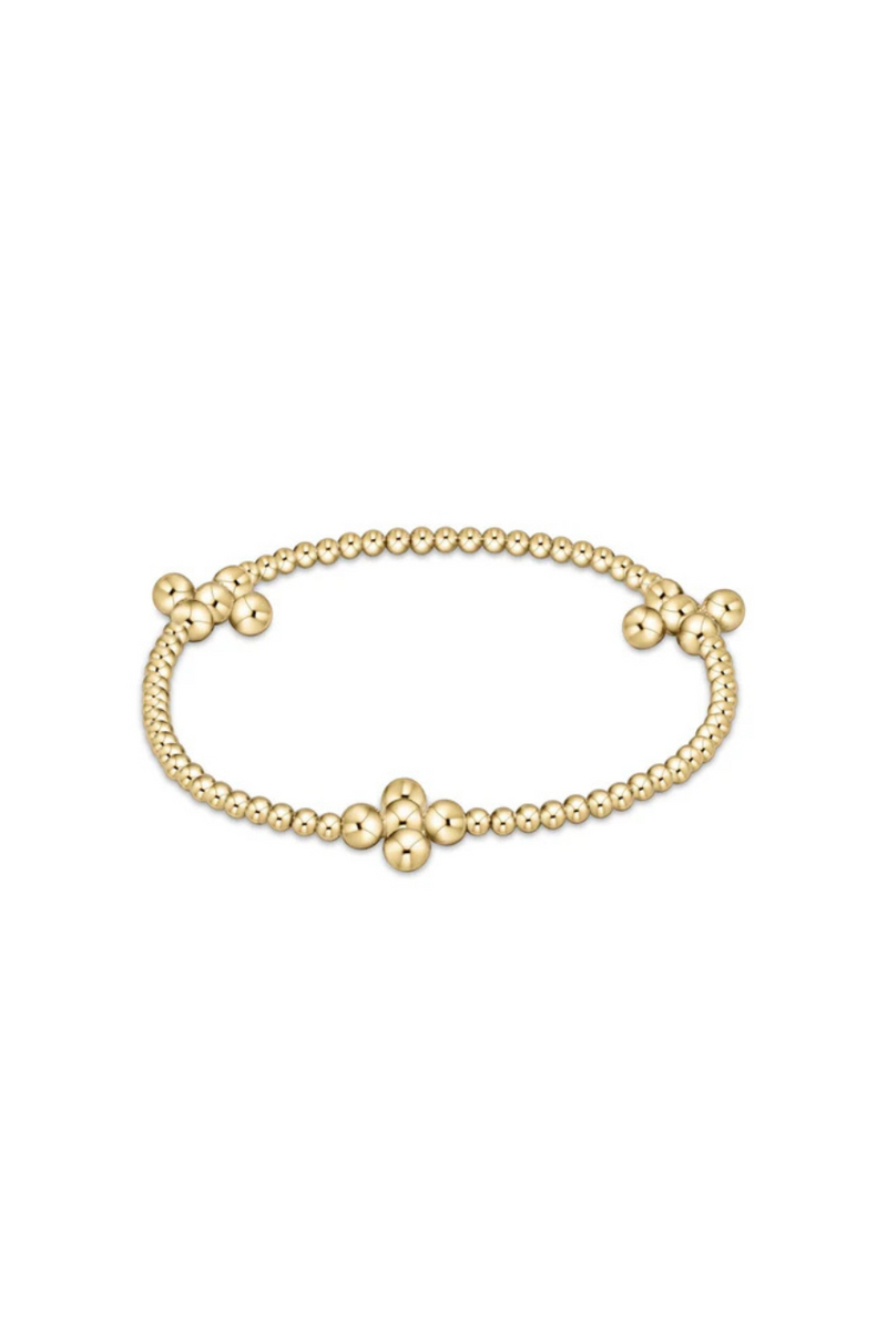 enewton • Signature Cross Gold Pattern 2mm Bead bracelet - Onyx main image 1