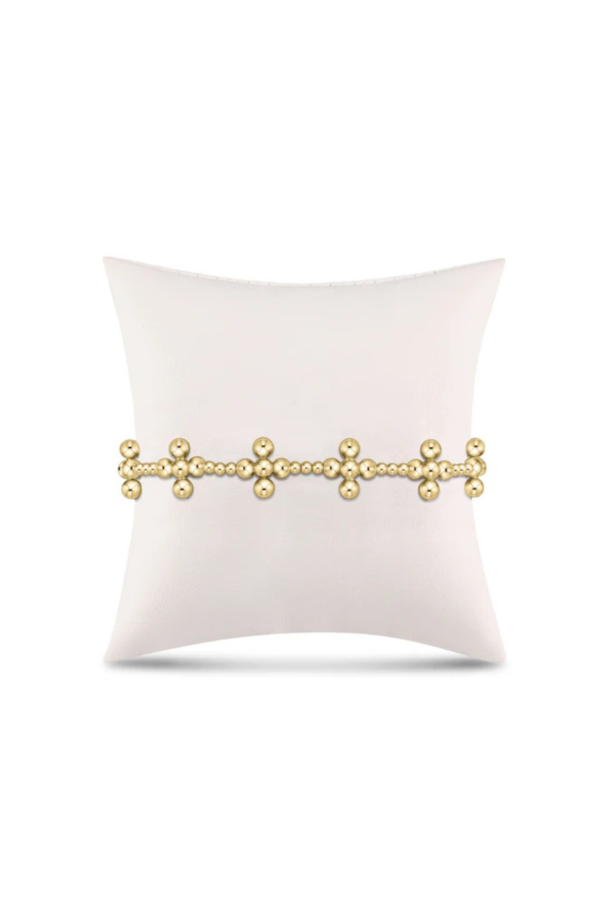 Enewton Signature Cross Sincerity Pattern 2.5mm Bead Bracelet - 4mm Gold Cross