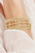 Enewton Signature Cross Sincerity Pattern 2.5mm Bead Bracelet - 4mm Gold Cross