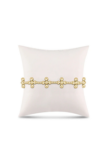 Enewton Signature Cross Sincerity Pattern 2.5mm Bead Bracelet - 4mm Gold Cross
