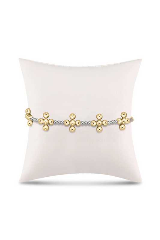 Enewton Sincerity Pattern Sterling 2.5mm Bead Bracelet With 4mm Beaded Cross