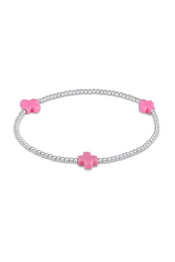 Enewton Signature Cross Sterling 2mm Bead Bracelet - Bright Pink