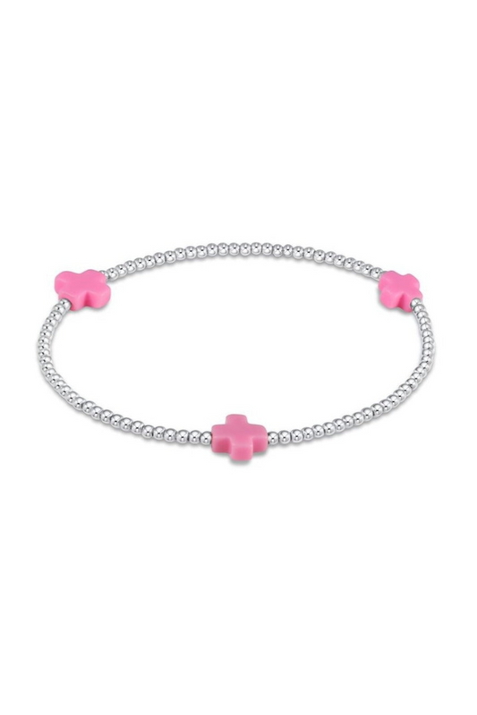 Enewton Signature Cross Sterling 2mm Bead Bracelet - Bright Pink