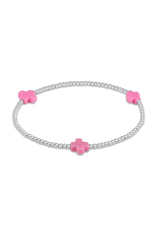 Enewton Signature Cross Sterling 2mm Bead Bracelet - Bright Pink