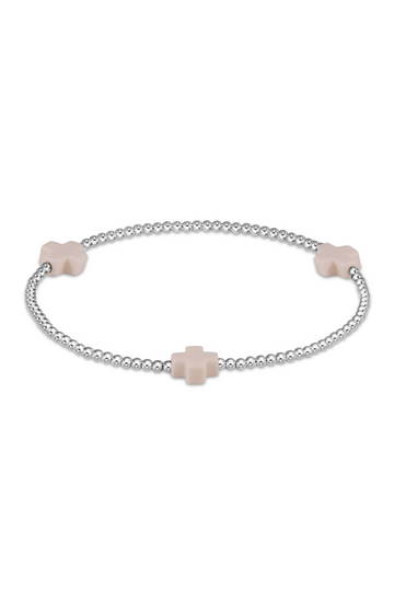 Enewton Signature Cross Sterling 2mm Bead Bracelet - White