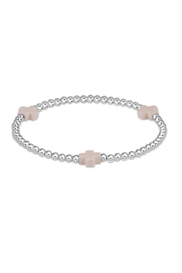 Enewton Signature Cross Sterling 3mm Bead Bracelet - Off White