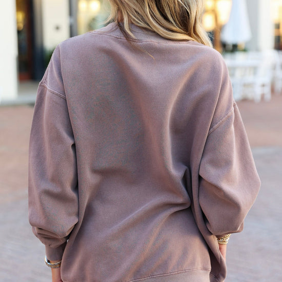 Espresso Seaside Mock Neck Sweatshirt