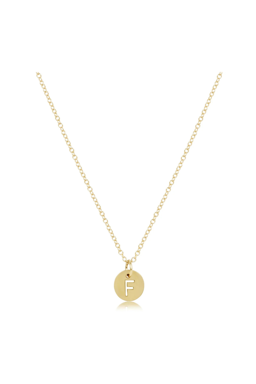 Enewton 16" Necklace Gold - Respect Initial Small Gold Disc