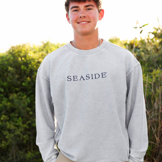 Faded Denim Seaside Corded Embroidered Sweatshirt 30A Seaside FLorida