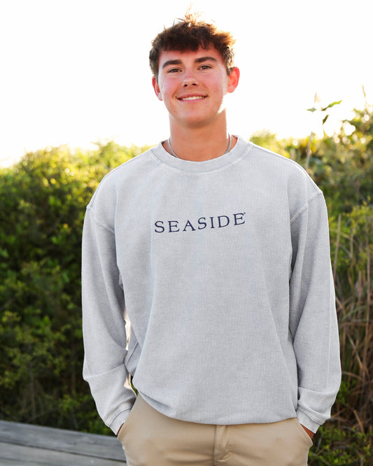 Faded Denim Seaside Corded Embroidered Sweatshirt 30A Seaside FLorida