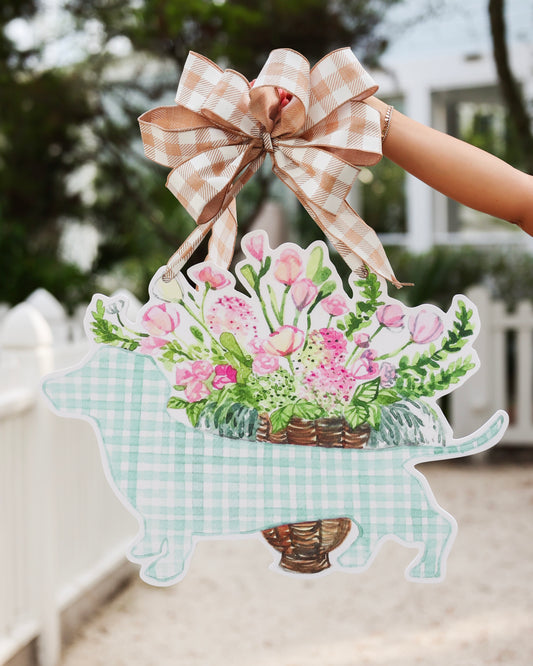 Floral Bud the Dachshund Door Hanger The Seaside Style 30A