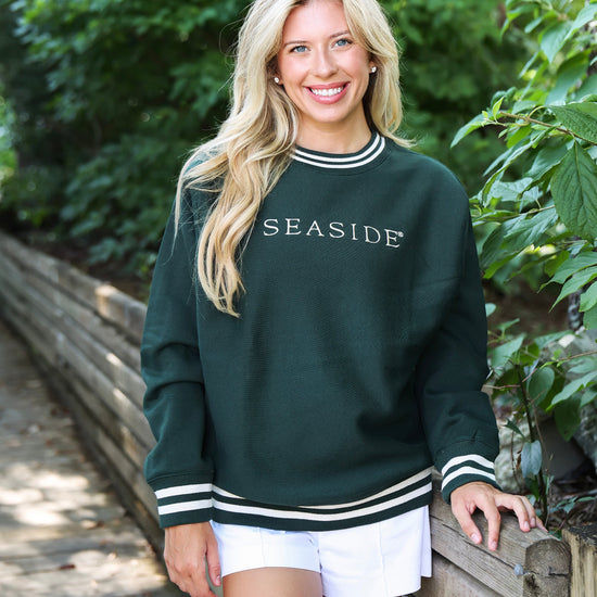 Forest green Seaside College Crewneck The Seaside Style 30a